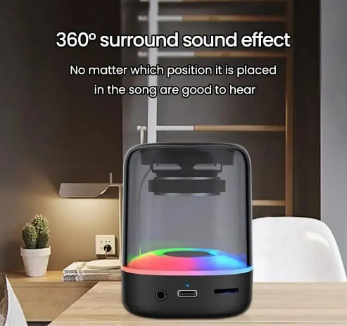  Haut-parleur Portable Bluetooth 5.0, lumières rvb, son HD, Mini haut-parleur de bureau sans fil pour fête à domicile, voyage en plein air 