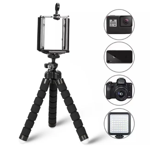 Trépied Pour Téléphone Flexible Éponge , Support de Téléphone