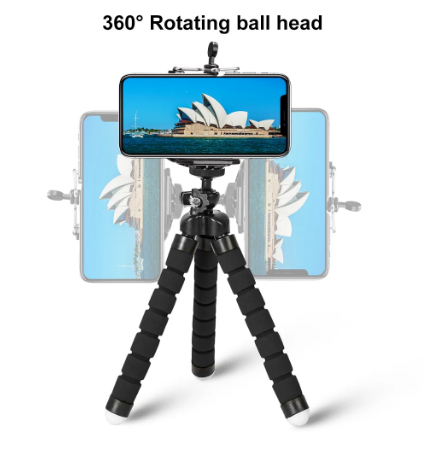 Trépied Pour Téléphone Flexible Éponge , Support de Téléphone