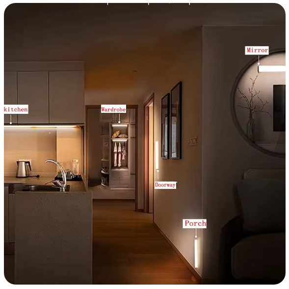 Veilleuse LED sans fil avec détecteur de mouvement, type C