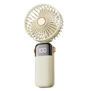 Z101-Ventilateur Portable à Piles, 5 Vitesses avec Base, Affichage Numérique, 180 °