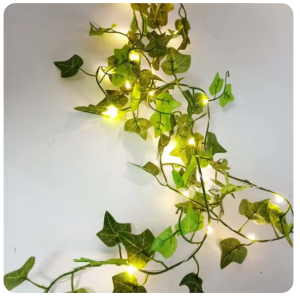 Guirxiété lumineuse verte pour sapin de Noël, fleur, lumières dégradées, batterie, décoration d'intérieur