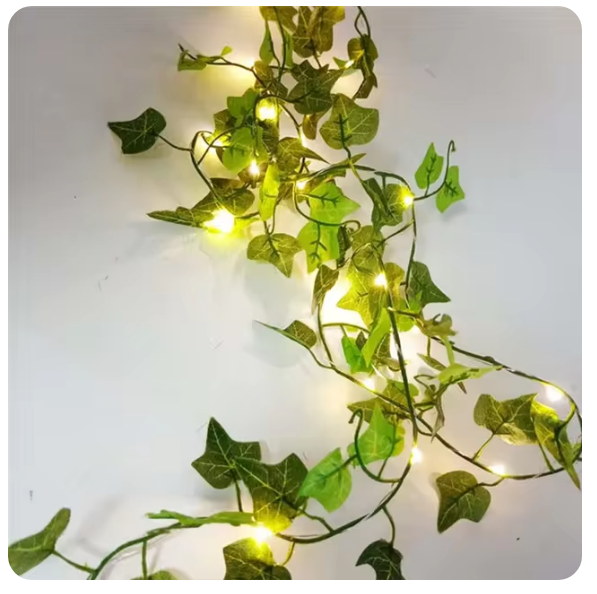 Guirxiété lumineuse verte pour sapin de Noël, fleur, lumières dégradées, batterie, décoration d'intérieur