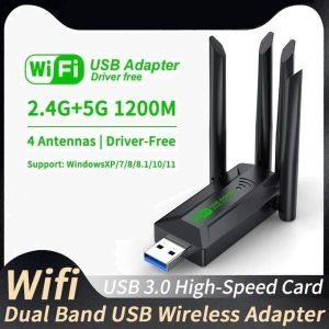 Adaptateur USB WiFi 1200Mbps , 2.4G + 5G, USB 3.0 PC, ordinateur portable