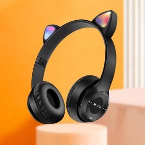 Casque Bluetooth sans fil avec lumière LED, écouteurs antibruit étanches, écouteurs Gamer Cat, P47M