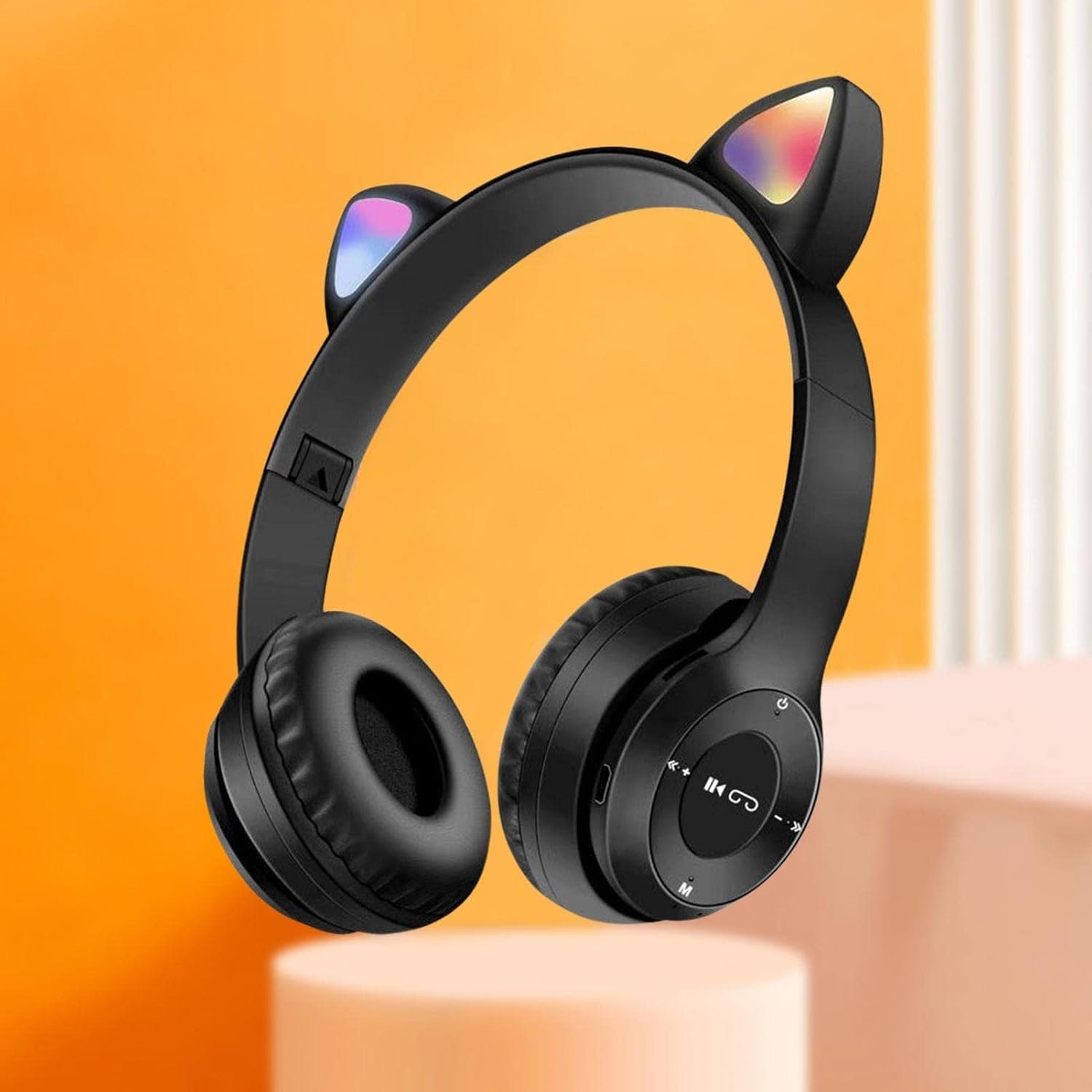 Casque Bluetooth sans fil avec lumière LED, écouteurs antibruit étanches, écouteurs Gamer Cat, P47M