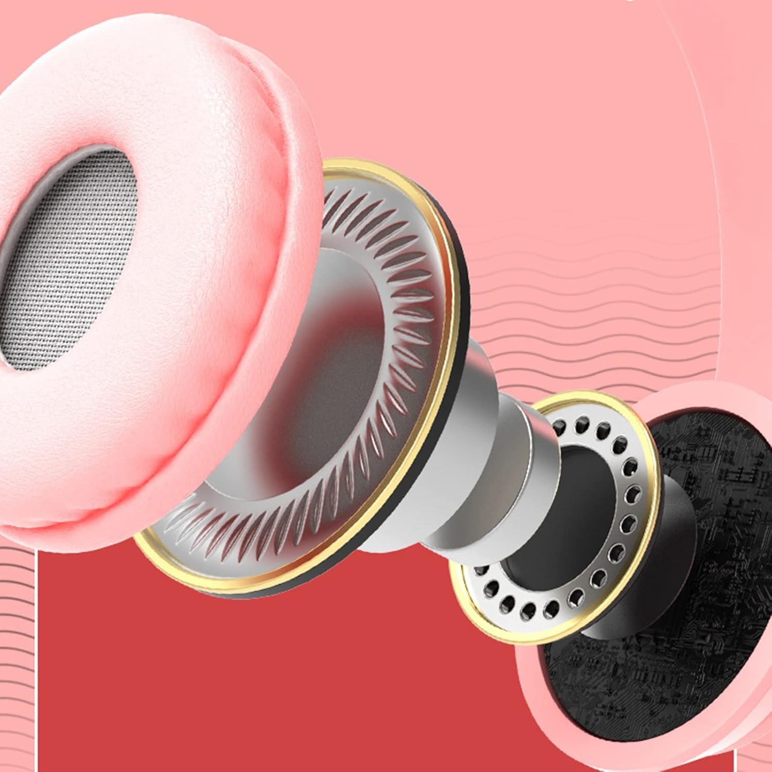 Oreilles de chat mignonnes sans fil avec contrôle du micro, casque de musique stéréo LED, casque Bluetooth, P47M