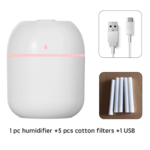 Mini humidificateur , diffuseur d'huiles essentielles, éclairage de lampe LED, USB