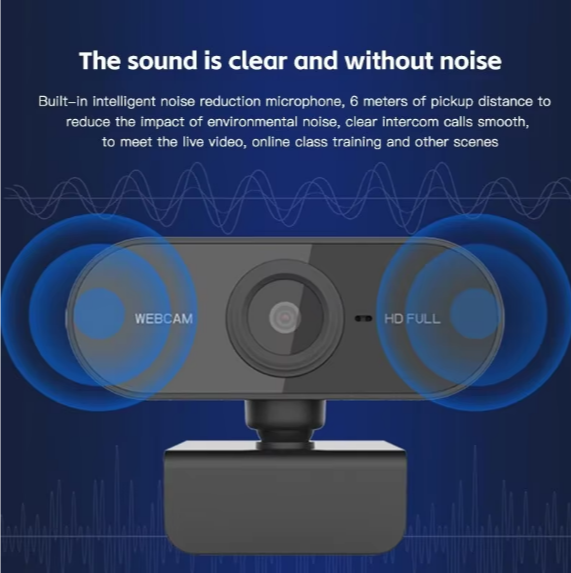 Caméra HD 1080p avec microphone intégré, pour ordinateur