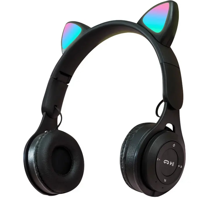 Casque Bluetooth sans fil avec lumière LED, écouteurs antibruit étanches, écouteurs Gamer Cat, P47M