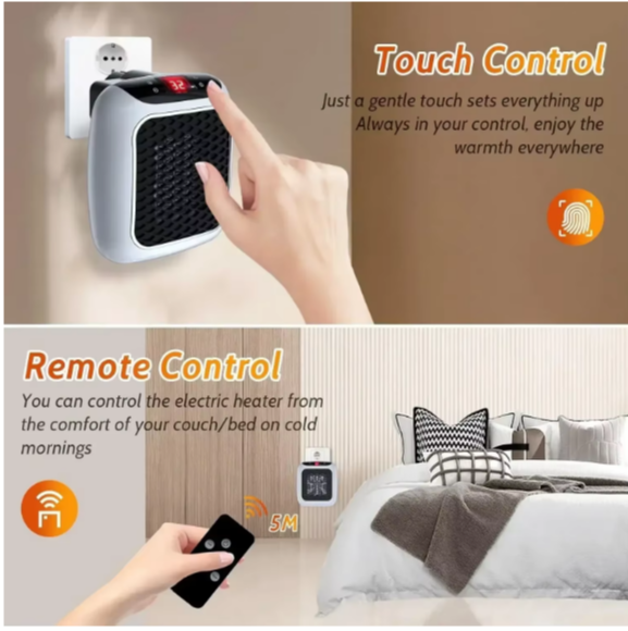 Mini chauffage domestique avec télécommande, chauffage thermique mural, chauffage électrique en céramique PTC, 800W