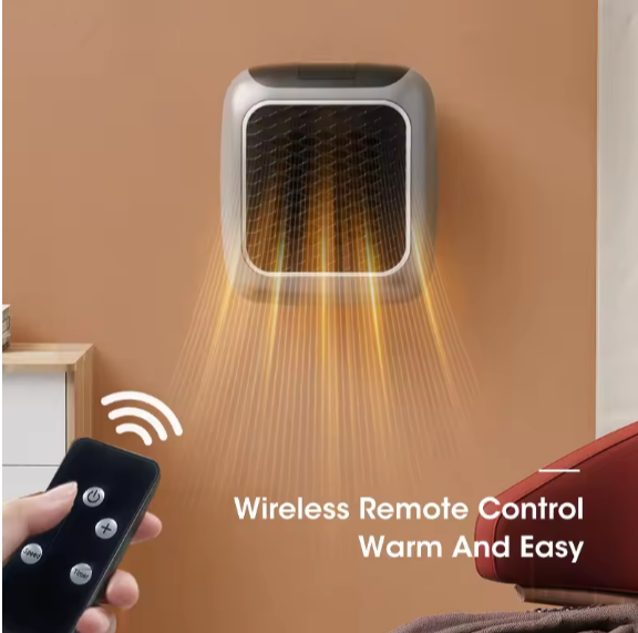 Mini chauffage domestique avec télécommande, chauffage thermique mural, chauffage électrique en céramique PTC, 800W
