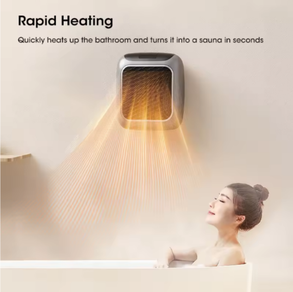 Mini chauffage domestique avec télécommande, chauffage thermique mural, chauffage électrique en céramique PTC, 800W