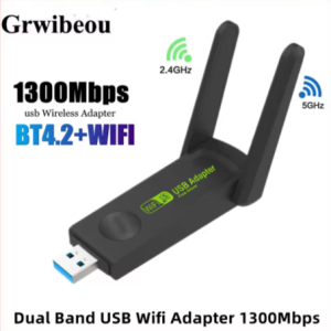 Adaptateur WiFi USB 3.0 1300Mbps double bande 2.4G 5Ghz,  WiFi sans fil, récepteur de carte réseau pour PC portable
