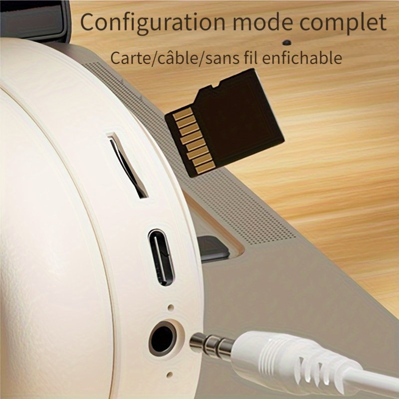 Casque Sans Fil pliable avec Micro , Carte memoire , USB type C