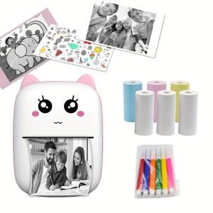 Mini imprimante sans fil , imprimante thermique ABS rechargeable par USB avec batterie au lithium de 1200 mAh