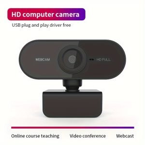 Webcam HD 1080P avec microphone pour ordinateurs , sans pilote,  Full-HD pour cours en ligne, Webcam pour PC