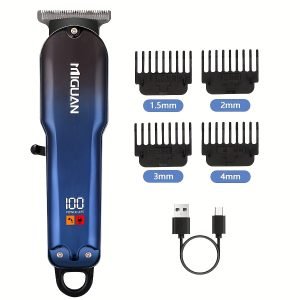 MIGUAN Professionnel Tondeuse à Cheveux avec Affichage Numérique - Rechargeable par USB, Lame en Céramique 100%, Batterie 500mAh