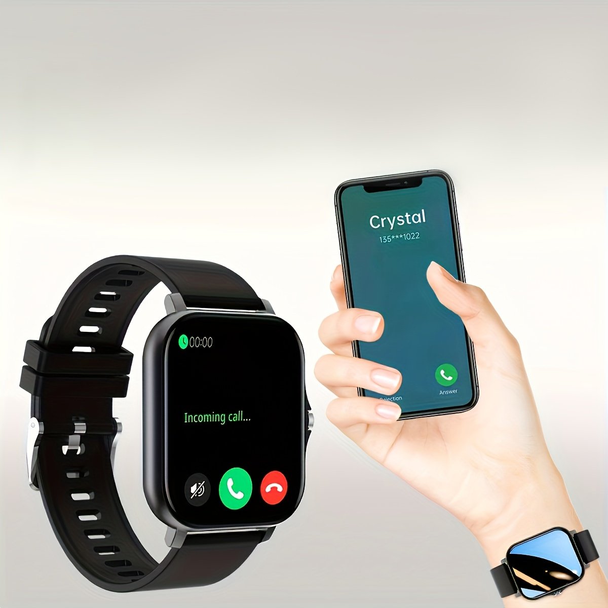 montre intelligente à écran tactile de 4,6 cm pour hommes et femmes, batterie de 180 mAh