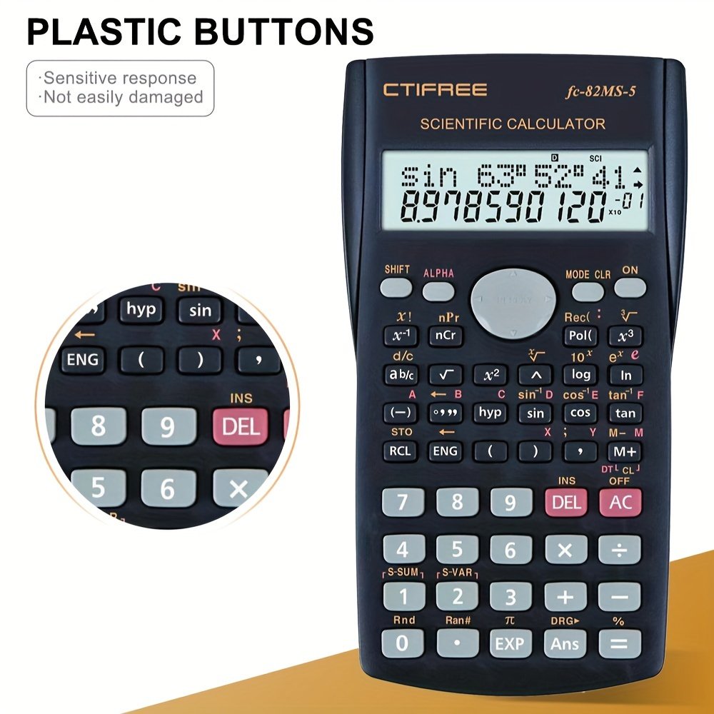 Un calculateur scientifique multifonction A CTIFREE FC-82MS avec 240 fonctions, affichage à double ligne
