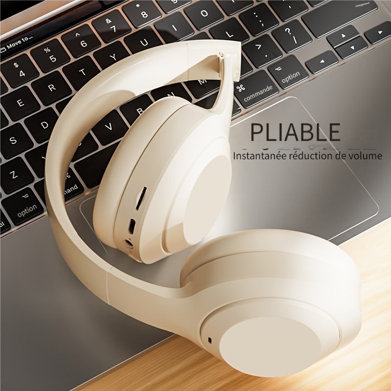 Casque Sans Fil pliable avec Micro , Carte memoire , USB type C