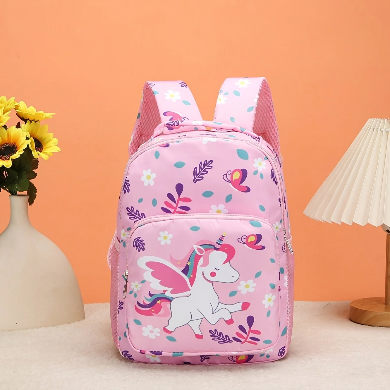 Sac à Dos licorne pour Filles , Sac d'École en Nylon Léger