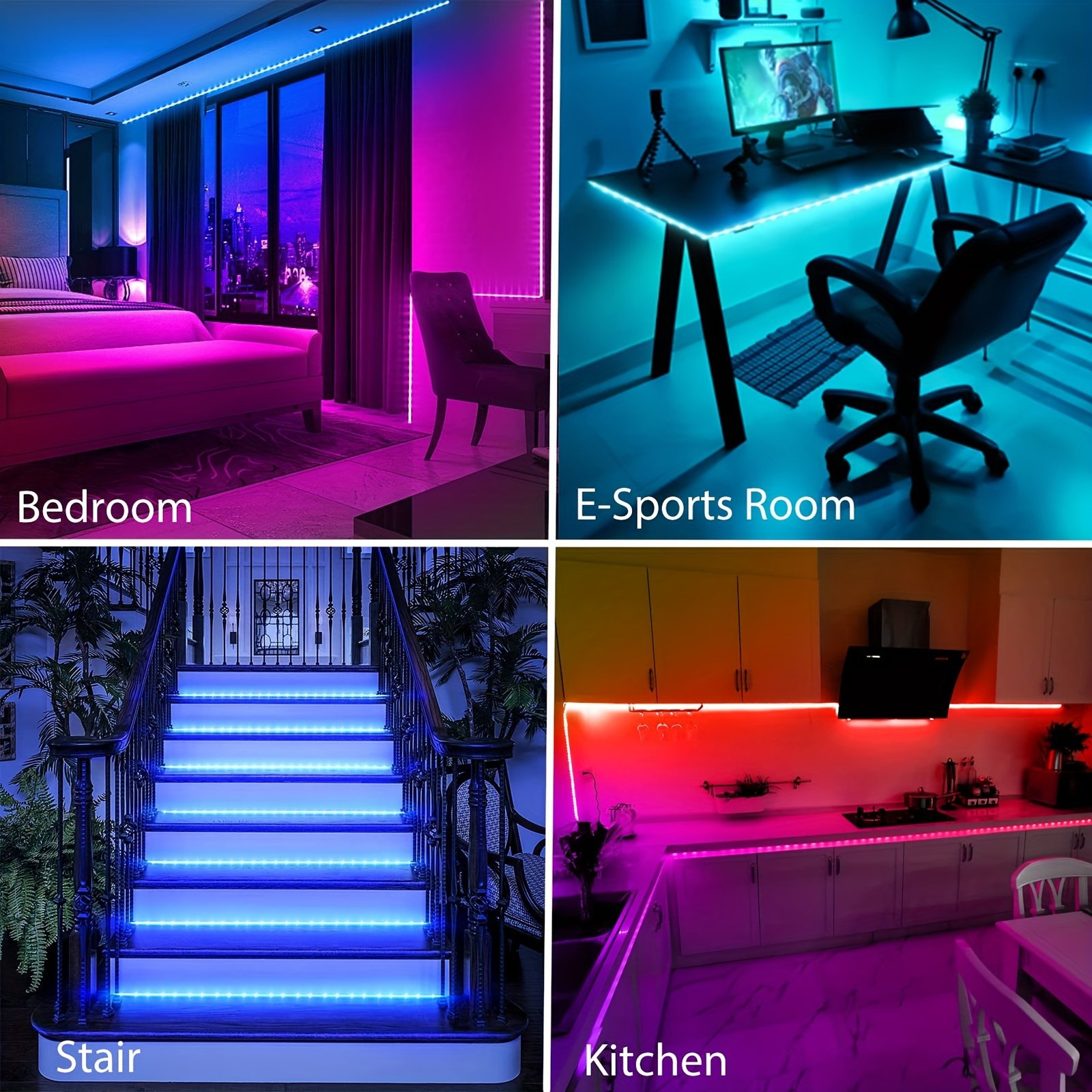 Bande lumineuse LED RGB 10 mètre, 5V basse tension, alimentée par USB, capteur infrarouge, couleur et luminosité réglables
