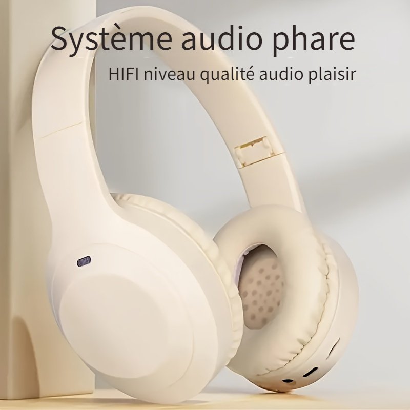 Casque Sans Fil pliable avec Micro , Carte memoire , USB type C