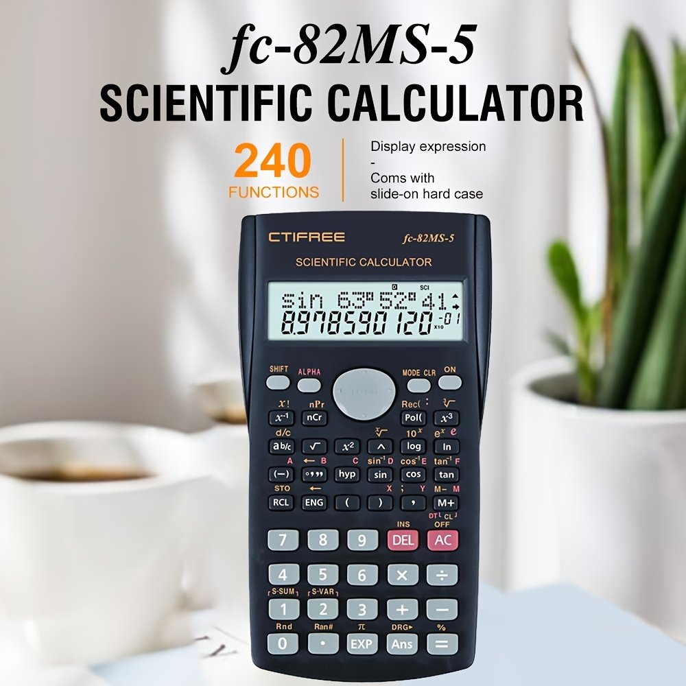 Un calculateur scientifique multifonction A CTIFREE FC-82MS avec 240 fonctions, affichage à double ligne