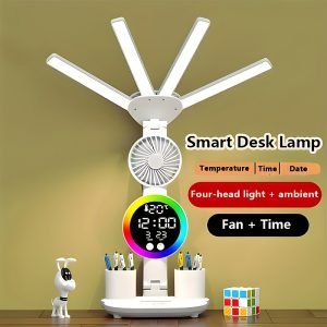 Lampe de Bureau LED à Tactile Intelligent avec USB , Réglable et Changeant de Couleur pour la Lecture, Conception Respectueuse des Yeux, - Pas de Batterie Requise, Lampe de Bureau Multifonctionnelle