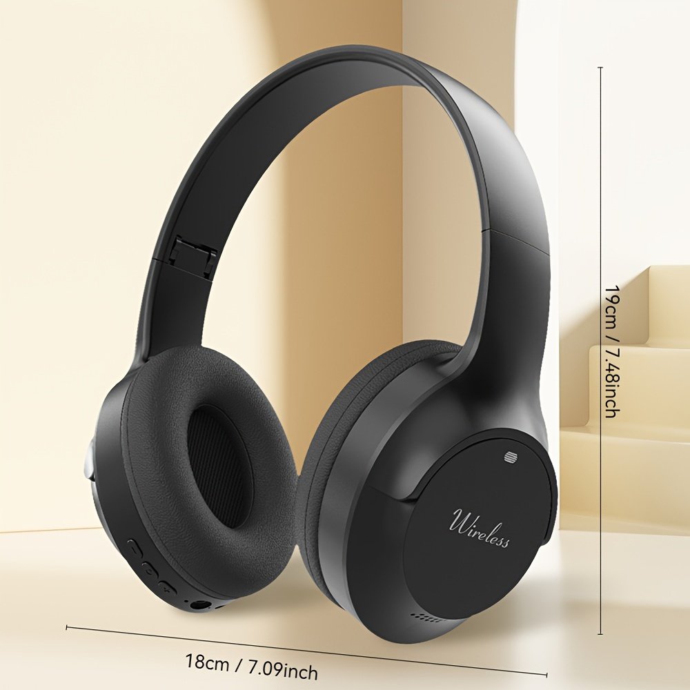 Casque Bluetooth URIZONS - Noirs sans fil pliable avec Micro , Carte memoire , USB type C