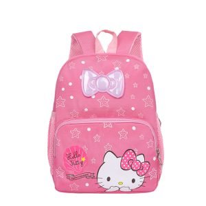 Sac à Dos Léger en Nylon Officiel Hello Kitty - Rose , Grande Capacité, pour la maternelle
