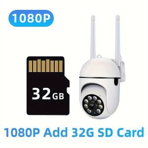 Caméra de Sécurité Intérieure JOOAN 1080P avec Vision Nocturne Couleur, Visée à 355°, Alertes de Mouvement, Audio Bidirectionnel, Montage Mural, Alimentée par USB, Compatible WiFi, Contrôle par Application - Non Étanche