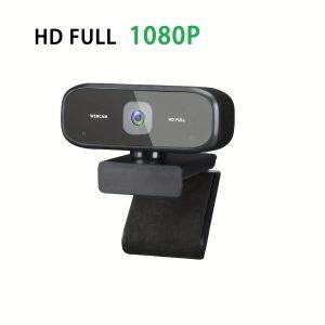 Webcam USB HD 1080P avec Mise au Point Fixe, Plug & Play, Conception Portable, Microphone Intégré , Webcam pour PC