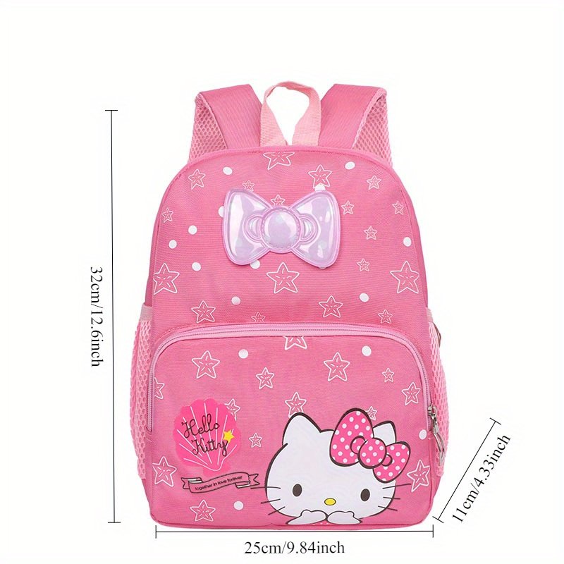 Sac à Dos Léger en Nylon Officiel Hello Kitty - Rose , Grande Capacité, pour la maternelle