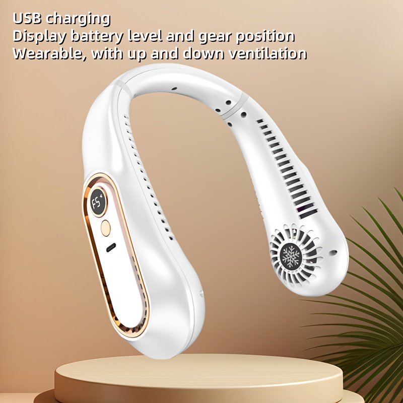 ventilateur rechargeable par USB, compact et portable , fonctionne silencieusement, 5 réglages pour la direction du flux d'air.