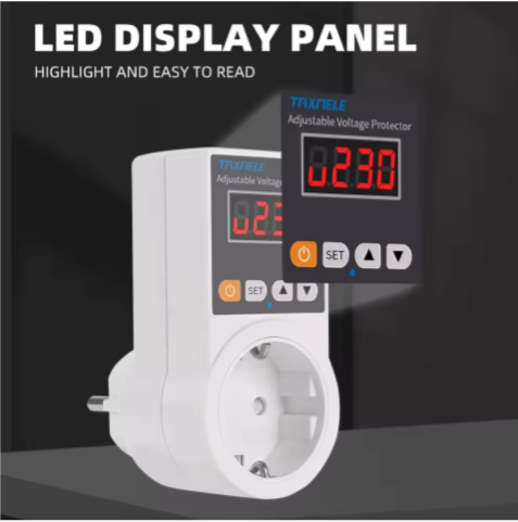 Prise de protection de tension AC 220V, réglable et fixe 16A, prise de protection de tension, sécurité