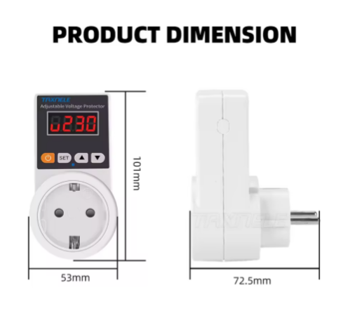Prise de protection de tension AC 220V, réglable et fixe 16A, prise de protection de tension, sécurité