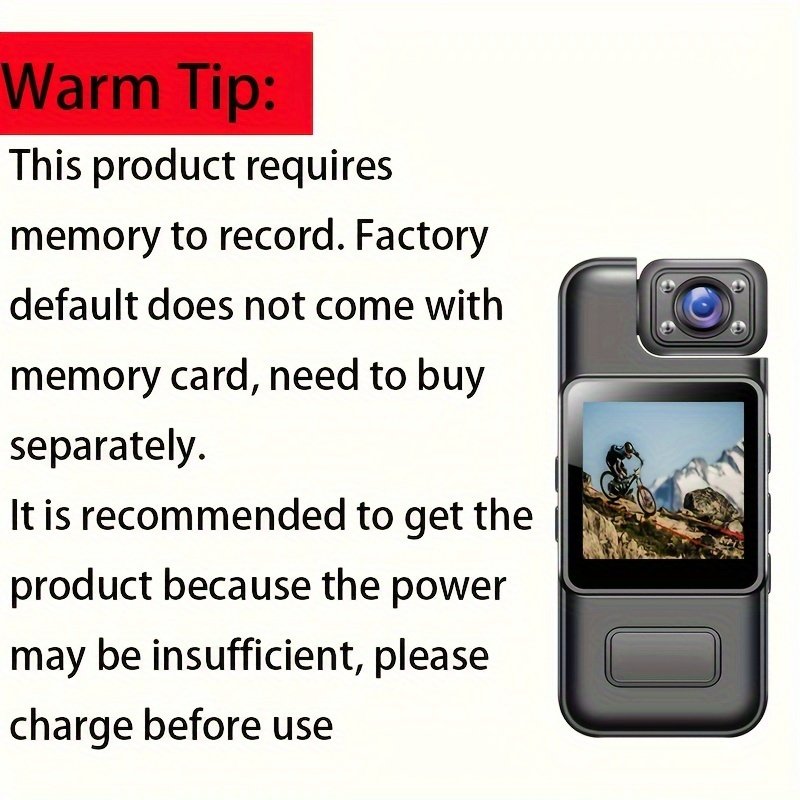 Caméra Portable Compacte 1080P avec Objectif Rotatif à 180°, Écran LCD & Vision Nocturne - Enregistreur de Poche Rechargeable par USB