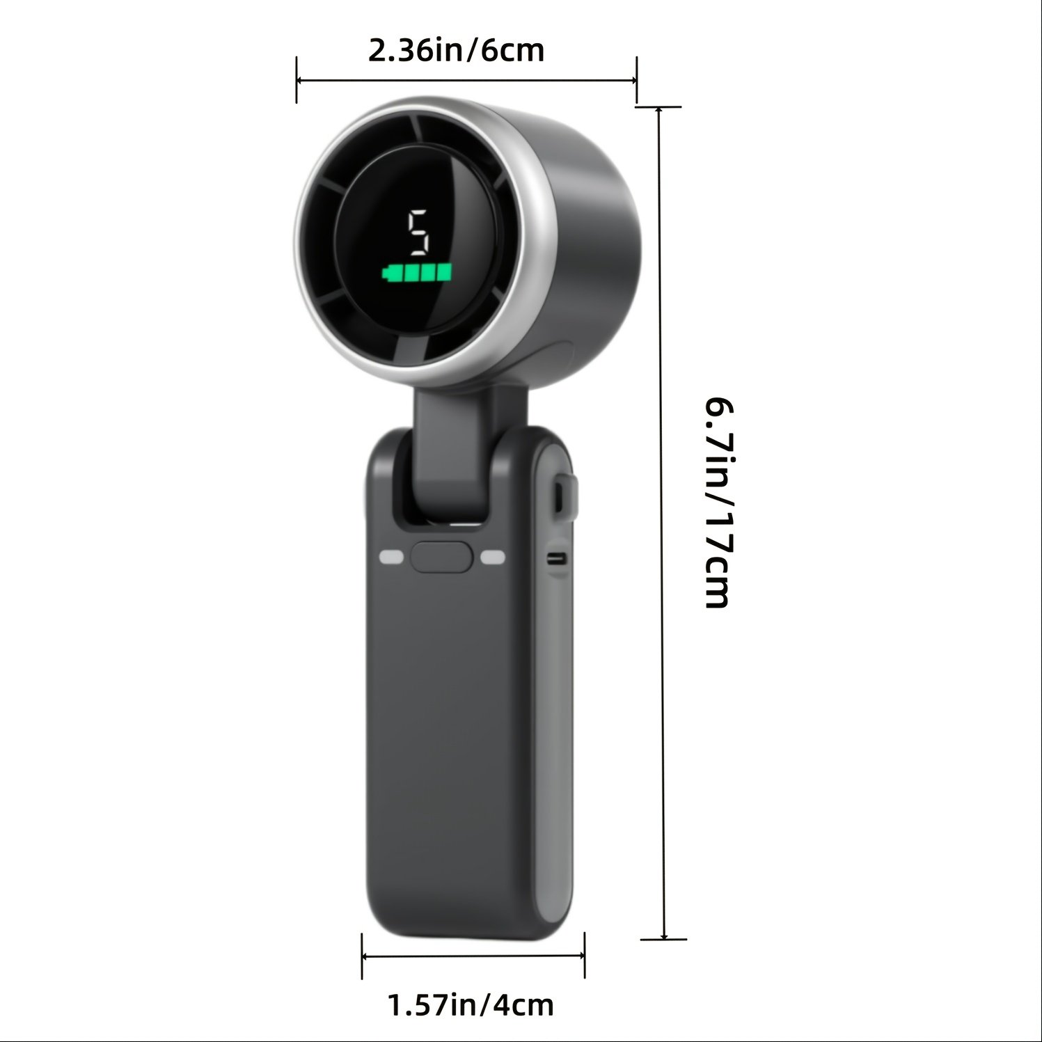 Ventilateur Portatif Pliable à Main - Rechargeable par USB, 5 Vitesses Réglables, Batterie de 3600mAh (Autonomie de 10H) pour Bureau