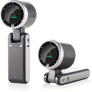 Ventilateur Portatif Pliable à Main - Rechargeable par USB, 5 Vitesses Réglables, Batterie de 3600mAh (Autonomie de 10H) pour Bureau