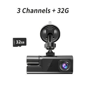 Caméra de tableau de bord 3 canaux ,WiFi , moniteur de stationnement, DVR nuit