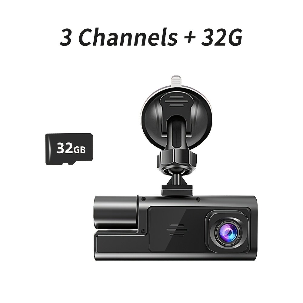 Caméra de tableau de bord 3 canaux ,WiFi , moniteur de stationnement, DVR nuit