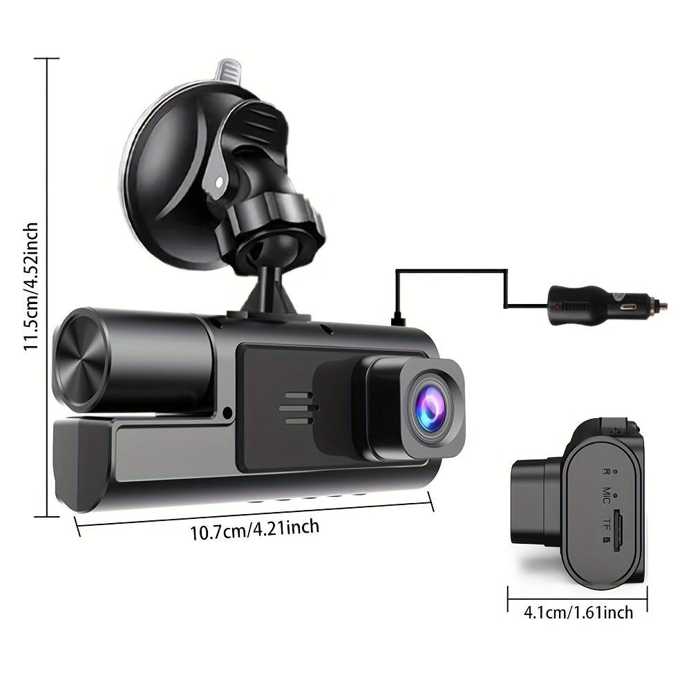 Caméra de tableau de bord 3 canaux ,WiFi , moniteur de stationnement, DVR nuit