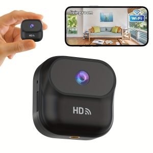 Mini Caméra de Sécurité, Compacte WiFi pour Intérieur/Extérieur - Détection en Temps Réel , Compatible Assistant Vocal, Surveillance Domestique 1080P