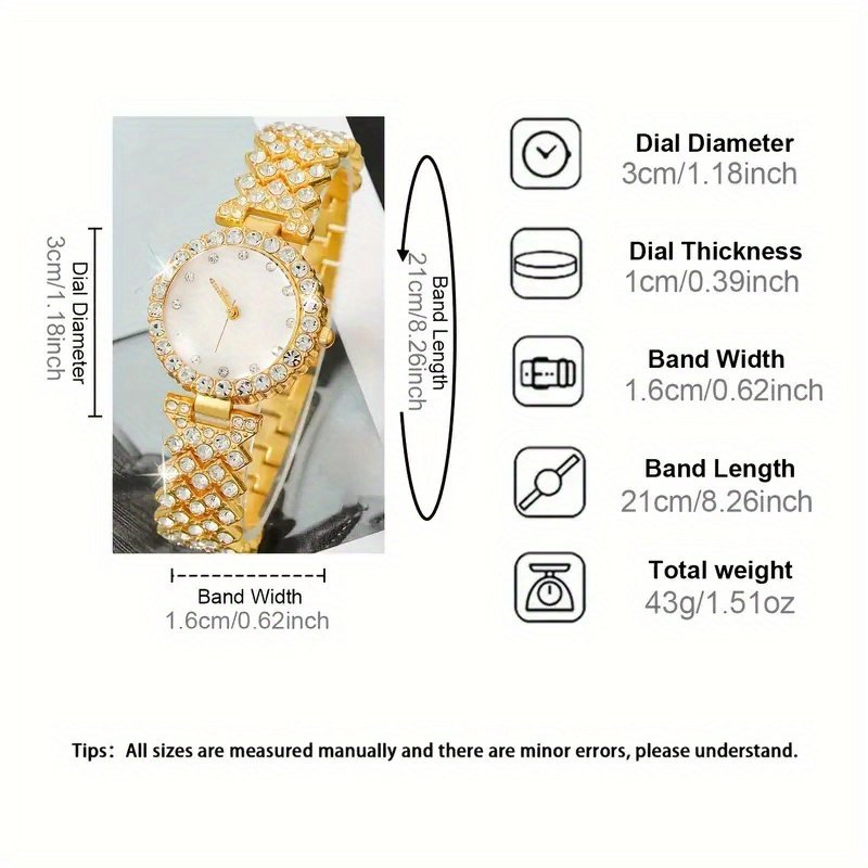 Ensemble de montre sans Boite , 6 pièces pour Femmes, bijoux et accessoires, Cadeaux pour Amis & Famille