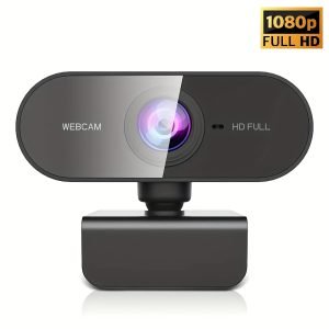 webcam Full HD 1080P avec microphone, compatible avec l'interface USB, adaptée aux ordinateurs portables et de bureau