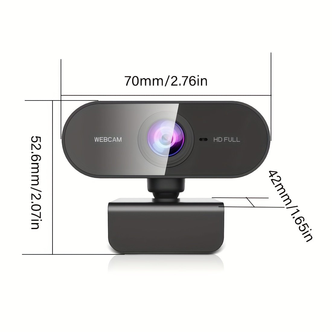 webcam Full HD 1080P avec microphone, compatible avec l'interface USB, adaptée aux ordinateurs portables et de bureau