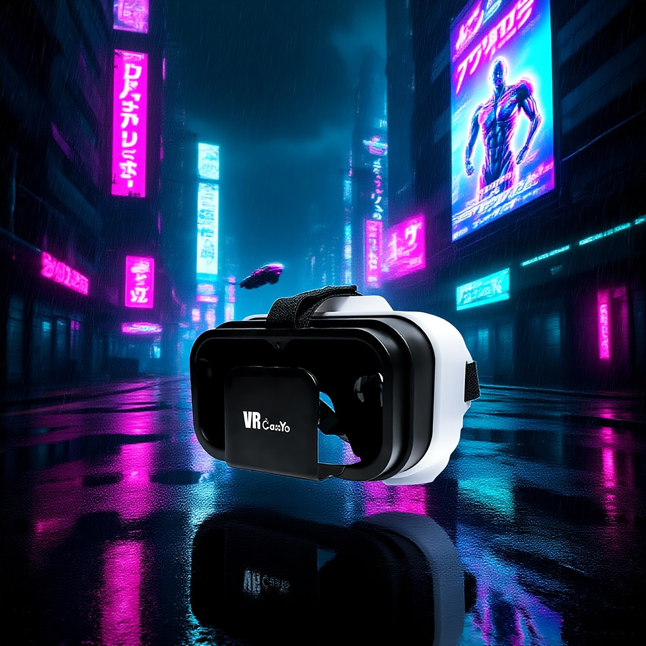 Casque VR Pliable et Élégant avec Lentilles Acryliques HD, Angle de Vue 3D Ultra-Large – Parfait pour les Gamers et les Passionnés de TV, Réalité Virtuelle