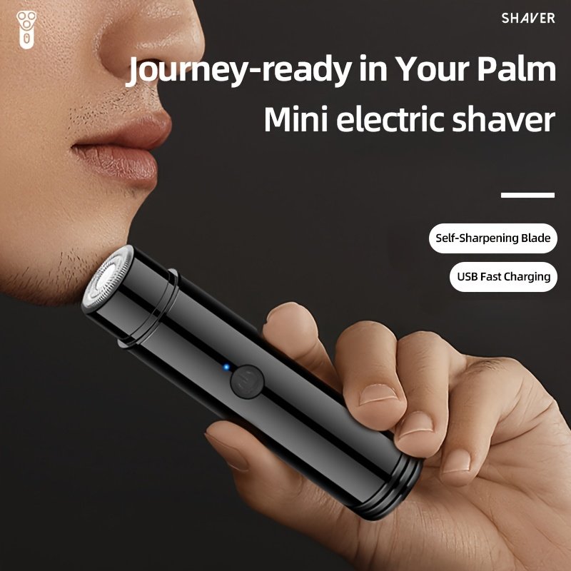 Rasoir Électrique Rotatif FEIYBA pour Hommes - Portable, Moteur Puissant, Charge USB-C, Batterie Longue Durée, Design Élégant